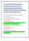 RICK HANSEN FOUNDATION ACCESSIBILITY  CERTIFICATION &lpar;RHFAC&rpar; PROFESSIONAL  CERTIFICATION QUESTIONS AND CORRECT  ANSWERS &lpar;VERIFIED ANSWERS&rpar; PLUS RATIONALES  2025 Q&A &vert; INSTANT DOWNLOAD PDF