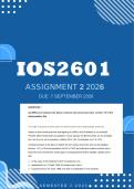IOS2601 Assignment 2 Semester 2 2026 - Distinction &vert; Due 7 September 2026