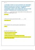 AANP 8062 CLINICAL MANAGEMENT OF CHILDREN  FOR FNP EXAM 1&vert;&vert; ACCURATE AND FREQUENTLY  TESTED QUESTIONS AND 100&percnt; CORRECT  ANSWERS&vert;&vert; LATEST AND COMPLETE UPDATE WITH  EXPERT VERIFIED SOLUTIONS&vert;&vert; SURE PASS&excl;&excl; 