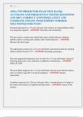 APEA FNP PREDICTOR EXAM TEST BANK&vert;&vert;  ACCURATE AND FREQUENTLY TESTED QUESTIONS  AND 100&percnt; CORRECT ANSWERS&vert;&vert; LATEST AND  COMPLETE UPDATE WITH EXPERT VERIFIED  SOLUTIONS&vert;&vert; SURE PASS&excl;&excl; 