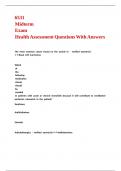 6531 Midterm Exam Health Assessment Questions With Answers
