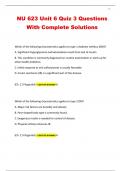 NU 623 Unit 6 Quiz 3 Questions With Complete Solutions