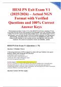 HESI PN Exit Exam V1 &lpar;2025&sol;2026&rpar; &ndash; Actual NGN Format with Verified Questions and 100&percnt; Correct Answer Keys