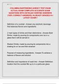 COLUMBIA BARTENDING AGENCY TEST EXAM  ACTUAL EXAM COMPLETE ACCURATE EXAM  QUESTIONS WITH DETAILED VERIFIED ANSWERS  &lpar;100&percnt; CORRECT ANSWERS&rpar; &sol;ALREADY GRADED A&plus;&sol;  LATEST EXAM&excl;&excl;&excl;