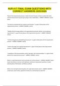 NUR 417 FINAL EXAM QUESTIONS WITH CORRECT ANSWERS 2025&sol;2026