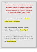 ARKANSAS HEALTH INSURANCE EXAM COMPLETE  ACCURATE EXAM QUESTIONS WITH DETAILED  VERIFIED ANSWERS &lpar;100&percnt; CORRECT ANSWERS&rpar;  &sol;ALREADY GRADED A&plus;&sol; LATEST EXAM&excl;&excl;&excl;