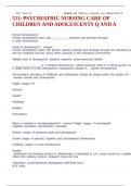 511&colon; PSYCHIATRIC NURSING CARE OF CHILDREN AND ADOLESCENTS Q AND A