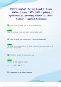 FDOT Asphalt Paving Level 1 Exam Guide &lpar;Latest 2025&sol; 2026 Update&rpar; Questions & Answers&vert; Grade A&vert; 100&percnt; Correct &lpar;Verified Solutions&rpar;