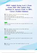 FDOT Asphalt Paving Level 1 Exam &lpar;Latest 2025&sol; 2026 Update&rpar; Prep Questions & Answers&vert; Grade A&vert; 100&percnt; Correct &lpar;Verified Solutions&rpar;