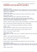 NURSING ED VOCAB LIST Q AND A