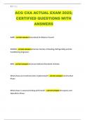 ACG CXA ACTUAL EXAM 2025&semi; CERTIFIED QUESTIONS WITH ANSWERS