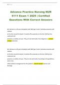 Advance Practice Nursing NUR 6111 Exam 1 2025 &vert; Certified Questions With Correct Answers