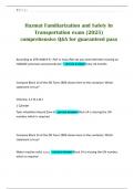Hazmat Familiarization and Safety In Transportation exam &lpar;2025&rpar; comprehensive Q&A for guaranteed pass