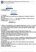 NR 511 Diferential Diagnosis and Primary Care- Final Exam Review
