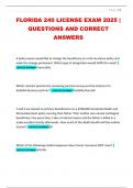 FLORIDA 240 LICENSE EXAM 2025 &vert; QUESTIONS AND CORRECT ANSWERS