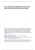CEA ADVANCED NURSING PRACTICE QUIZ WITH ACCURATE SOLUTIONS