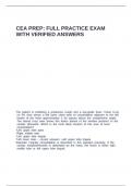 CEA Prep Full Practice Exam with verified answers