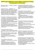 AHIP Training Medicare Fraud&comma; Waste&comma; and Abuse Training Test Questions and Answers
