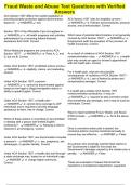 Fraud Waste and Abuse Test Questions with Verified Answers