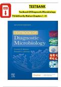 TEST BANK For Textbook Of Diagnostic Microbiology&comma; 7th Edition By Connie R&period; Mahon&comma; Verified Chapters 1 to 41&comma; Complete Newest Version