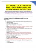 2025 HESI PN OB & Peds Practice Exam &ndash; 50 Verified Questions with Accurate Answers & Review Notes