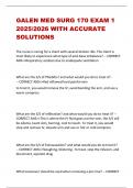 GALEN MED SURG 170 EXAM 1 2025&sol;2026 WITH ACCURATE SOLUTIONS