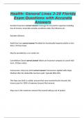 Health&colon; General Lines 2-20 Florida Exam Questions with Accurate Answers