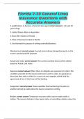 Florida 2-20 General Lines Insurance Questions with Accurate Answers