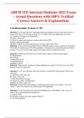 ABFM ITE Internal Medicine 2023 Exam &ndash; Actual Questions with 100&percnt; Verified Correct Answers & Explanations