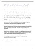 MS Life and Health Insurance Test Questions & Answers