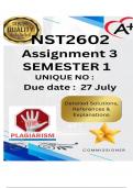 NST2602 Assignment 3 &lpar;COMPLETE ANSWERS&rpar; Semester 1 2025 - DUE 27 July 2025