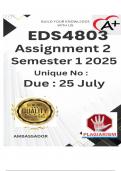 EDS4803 Assignment 2 &lpar;COMPLETE ANSWERS&rpar; Semester 1 2025 &ndash; DUE 25 July 2025