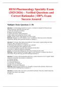 HESI Pharmacology Specialty Exam &lpar;2025&sol;2026&rpar; &ndash; Verified Questions and Correct Rationales &vert; 100&percnt; Exam Success Assured
