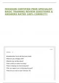 MISSOURI CERTIFIED PEER SPECIALIST BASIC TRAINING REVIEW QUESTIONS & ANSWERS RATED 100&percnt; CORRECT&excl;&excl;