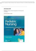 Complete Test bank Davis Advantage for Pediatric Nursing the Critical Components of Nursing Care 3rd Edition by Kathryn Rudd Chapters  1 -22&excl; RATED A&plus; 100&percnt; CORRECT ANSWERS 