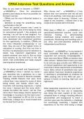 CRNA Interview Test Questions and Answers