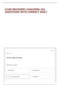 CCAR RECOVERY COACHING 101 QUESTIONS WITH CORRECT ANS&excl;&excl;