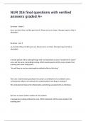 NUR 316 final questions with verified answers graded A&plus;