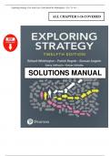 Solution Manual &ndash; Exploring Strategy&colon; Text and Cases &lpar;12th Edition&comma; Whittington&rpar; All Chapters Covered