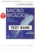 Test Bank &ndash; Microbiology with Diseases by Taxonomy &lpar;6th Edition&comma; Bauman&rpar; All 27 Chapters Covered