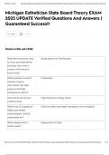 Michigan Esthetician State Board Theory EXAM 2025 UPDATE Verified Questions And Answers &vert; Guaranteed Success&excl;&excl;