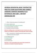 GEORGIA RESIDENTIAL BASIC CONTRACTOR  PRACTICE EXAM QUESTIONS AND CORRECT  ANSWERS &lpar;VERIFIED ANSWERS&rpar; PLUS  RATIONALES 2025 Q&A &vert; INSTANT  DOWNLOAD PDF