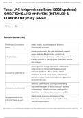 Texas LPC Jurisprudence Exam &lpar;2025 updated&rpar; QUESTIONS AND ANSWERS &lpar;DETAILED & ELABORATED&rpar; fully solved