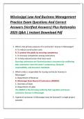 Mississippi Law And Business Management  Practice Exam Questions And Correct  Answers &lpar;Verified Answers&rpar; Plus Rationales  2025 Q&A &vert; Instant Download Pdf 