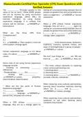 Massachusetts Certified Peer Specialist &lpar;CPS&rpar; Exam Questions with Verified Answers