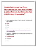 Nevada Business And Law Exam  Practice Questions And Correct Answers  &lpar;Verified Answers&rpar; Plus Rationales 2025  Q&A &vert; Instant Download Pdf
