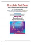 Stahl's Essential Psychopharmacology&colon; Neuroscientific Basis and Practical Applications 5th Ed TEST BANK by Stahl &vert; All Chapters 1-14 NEWEST VERSION