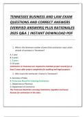 TENNESSEE BUSINESS AND LAW EXAM  QUESTIONS AND CORRECT ANSWERS  &lpar;VERIFIED ANSWERS&rpar; PLUS RATIONALES  2025 Q&A &vert; INSTANT DOWNLOAD PDF 