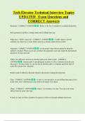 Tech Elevator Technical Interview Topics  UPDATED   Exam Questions and  CORRECT Answers 