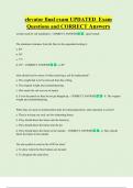 elevator final exam UPDATED  Exam  Questions and CORRECT Answers